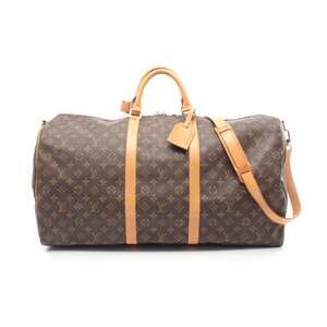 LOUIS VUITTON Authentic Brown Monogram Leather Boston Bag